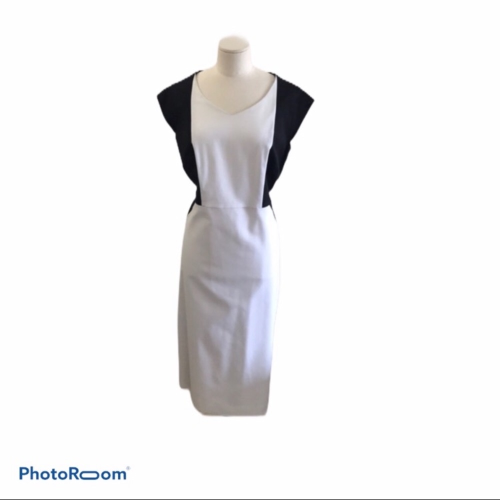 Eloquii black and white color block dress